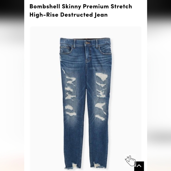 Bombshell Skinny Premium Stretch High-Rise Destructed Jean plus size 16 - Picture 1 of 15